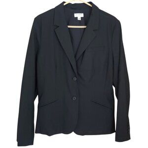 Isaac Mizrahi‎ Women Blazer Jacket 18 Black Lined 2 Button Career Dark Academia